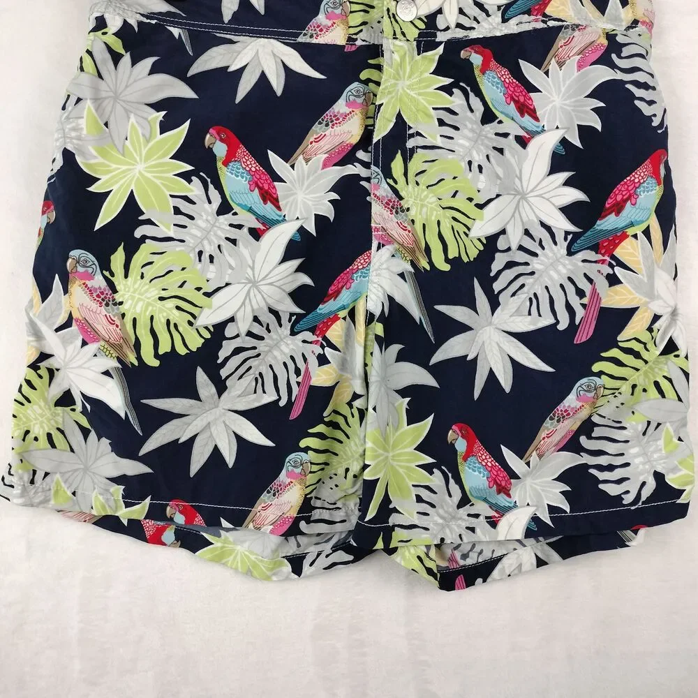 Vilebrequin Swim Suit Trunks Men XXL Hawaiian Board Shorts Floral Tropical Birds